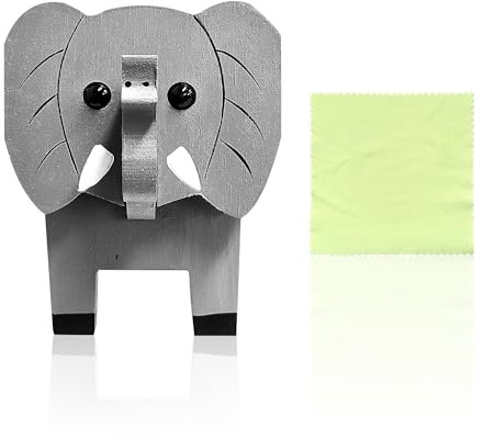 1 support de lunettes 3D en bois en forme d'éléphant - Puzzle en bois - Support de lunettes créatif en forme d'animal - Pour lunettes de soleil - Cadeau pour la maison, le bureau - Décoration de