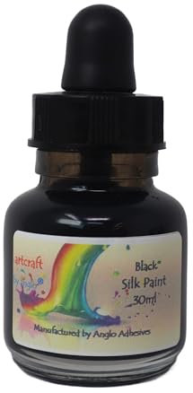 artcraft by anglo Silk Paint in 30ml Pipette Cap Bottle, Silk Paints for Painting on Silk or Batik - Black