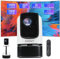 COVVY Retractable Projector with Pan-Tilt,Full HD 1080P Home Theater Video Projector with WiFi & Bluetooth,Support 4K,Portable Outdoor Home Cinema for Android/Smartphone/Tablet/PC/TV Stick(White)