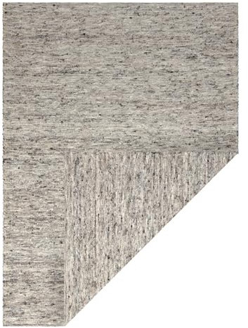 rugsx Nepal 2100 Teppich natürlich grau - fürs Wohnzimmer, Esszimmer, Schlafzimmer und die Küche, Wolle, doppelseitig, Natur 160x220 cm