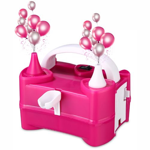 TIDEVAN 400W Pompa Per Palloncini,Pompa Elettrica per Palloncini con Doppia Ugello Pompa Per Palloncini Portatile,Gonfiatore Palloncini Elettrico,Due modalità di Funzionamento per Compleanni Matrimoni