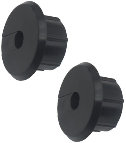 OZXNO 2pcs Cable Routing Kit Wall Grommets for Cables Plastic Network Cable Grommets Wall Bushing Grommet for 1 Inch Wall Hole and Furniture Wire Hole (Black)