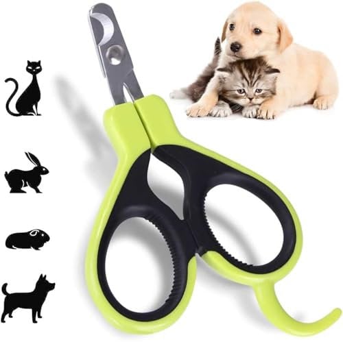 Pet Nail Clippers - Cat Claw Clippers for Rabbit Puppy Kitten Kitty Guinea Pig Small Dog - Sharp, Safe,Anti-Scratch (green)
