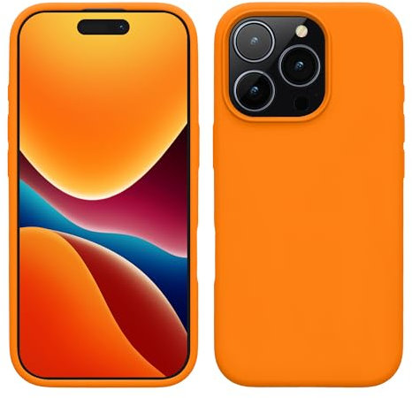 kwmobile Case Compatible with Apple iPhone 16 Pro Case - TPU Silicone Phone Cover with Soft Finish - Fruity Orange