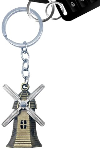Pcingsia Windmill Key Chains | Vintage Keychain | Windmill Keyrings Keychains Metal Door Car Keys Rings Tags Chain Pendant Decoration for Car