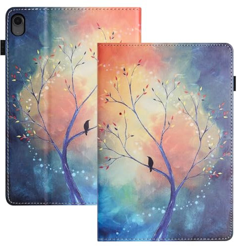 LSPCASA Cover per iPad Air 11 Pollici M3/M2 (2025/2024) PU Materiale Folio Tablet Custodia Con Slot con Carte Portapenn per iPad Air 11(M3/m2) -Albero