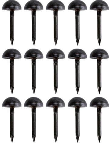 RLECS 15PCS 25x12mm Brass Nail Fastener for Small Door Antique Drum Nail Sofa Nail Decorative Push Nail Solid Half Ball Nail Black Cap Nail for Furniture DIY Decoration