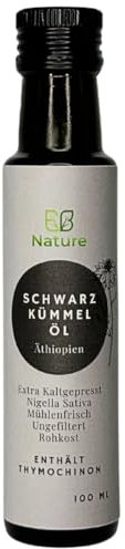 Schwarzkümmelöl Ungefiltert, Schonend Kaltgepresst, Nigella Sativa Öl reich an THYMOCHINON - 100% Naturrein - Frischegarantie: mühlenfrisch direkt aus unserer Ölmühle | E.B. Nature (100ml, 1, stück)
