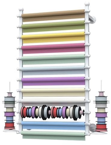 XBDLYQBD Supporto da Parete per Nastri, Organizer per Carta da Regalo, portaoggetti per Sciarpe, espositore per Carta da Regalo, Confezioni Regalo Artigianali per fioristi