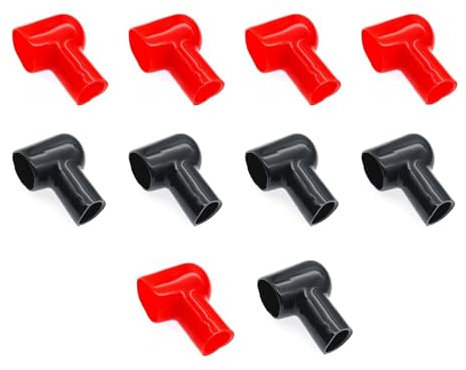 10x Flexible Protective Caps for Battery Terminals: Positive and Negative Battery Terminal Covers with Plastic Insulation, Suitable for Cars