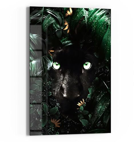 DEQOART Glasbild Echtglas | Motiv Leuchtende Augen | vertikal einteilig 40x60 cm | schöne Dekoration | Wandbild für Wohnzimmer, Schlafzimmer, Flur & Küche | moderne Wanddeko