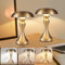 meoaow Tischlampe Kabellos Nachttischlampe LED - Akku Tischleuchte 2er Set Touch Dimmbar Retro Vintage Gold Bronze Lampe mit USB Aufladbar Batterie Tischlampen für Fensterbank Wohnzimmer Schlafzimmer