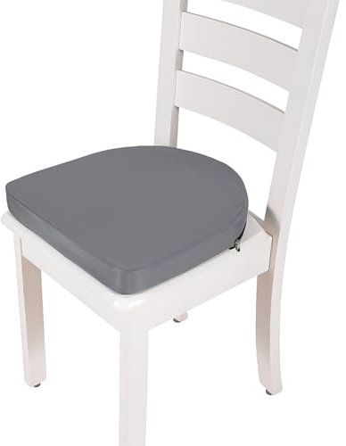 kuchenuten Stuhlkissen 2er-Set, Sitzkissen U-förmig 45 x 45 x 5cm, Sitzpolster Outdoor Wasserdicht für Gartenmöbel, Sitzkissen Sitzauflage Stuhlauflage oder Küche, Dunkelgrau