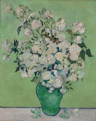 PSVDCTOO Vintage Wanddeko Bilder Leinwand Malerei Rosen von vincent van gogh Poster Wandbild Deko für Zimmer 60x90cm