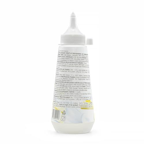 Weiße Schokolade Dessertsauce | Verführerischer Topping in einer 250g - Flasche | Delicia Dessertsoße - Vielseitige Verwendung - Entfalten Sie Ihre Kreativität