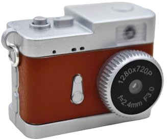 Andoer Mini Keychain Digital Camera 1080P Retro Aesthetic Poc-Sized Vintage Camera with 0.96in Screen (Brown)