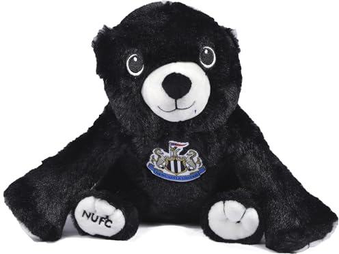 Newcastle United Grizzle Bear Plush Toy, Black and White, 13.5 cm, NUFC Official Merchandise