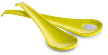 Omada Design Satz Salatbesteck, Länge: 27,5 cm, Linea Sanaliving aus integrierten antimikrobiellen Mitteln, um Bakterien und Pilze. Ideal für Salat, Pasta. Säuregrün Farbe