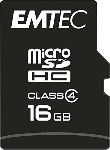 EMTEC ECMSDM16GHC4 - Carte micro SDHC - Classe 4 - Gamme Elite Silver - avec adaptateur de Performance - 16 Go