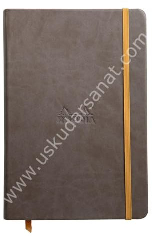 Rhodia 118743C Rhodiarama Book (DIN A5, 14,8 x 21 cm Notizbuch mit Gummizug, liniert, 96 Blatt) 1 Stück braun