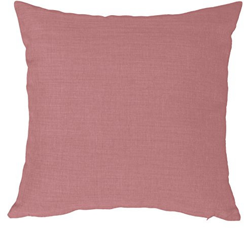Kissenbezug 50x50 cm Altrosa mit Reißverschluss Struktur Leinenoptik Kissen für Sofa Wurfkissen