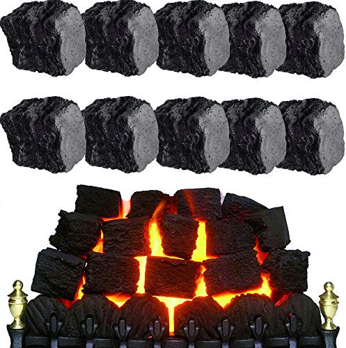 10 Meduim Coals Artificial Coals for Gas Fires REEDS Size 45x45x45mm