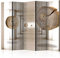 decomonkey Paravent Raumteiler Innen 3D Effect 225x172 cm 5 Teilig Beidseitig Room Divider Wall Raumteiler Stehend Trennwand Sichtschutz Spanische Wand Sichtschutzwand Wohnzimmer Holz Flur Holz