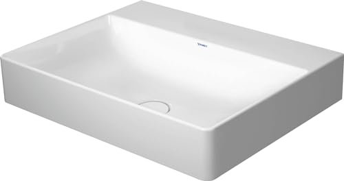 Duravit DuraSquare Waschtisch, 60x47cm, ohne Hahnloch, ohne Überlauf, von unten glasiert, 2353600070, Farbe: Weiß
