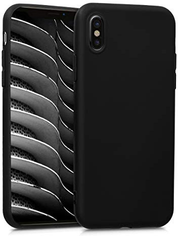 kwmobile Housse Compatible avec Apple iPhone X Coque - Housse de téléphone Protection Souple en Silicone - Noir Mat