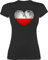 Shirt Damen - Fußball EM WM - Polen Vintage Herz - M - Schwarz - fußballtrikot Europameisterschaft Polska Funshirts für Frauen wm-Shirts Fussball Polski Tshirt fußballtrikots fu Ball polnische