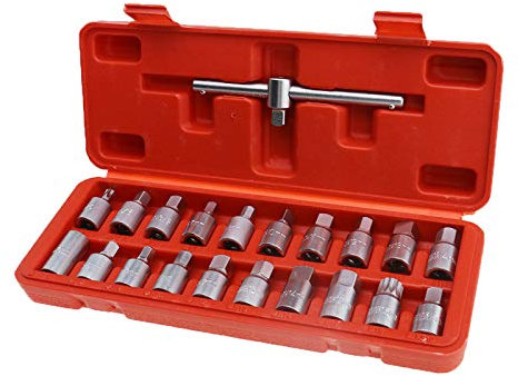 ENET Lot de 21 Outils de Retrait de clés pour vidange d’Huile 21 pièces 3/8 carré