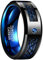 Vakki 8mm Wolfram Ringe Herren Keltischer Drachen Ring Schwarz Blau Zirkon Karbonfaser Einlage Geeignet für Hochzeit Verlobung Größe 72(22.9)