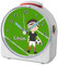 CreaDesign, WU-71-1011, Fußball, analog Kinderwecker weiß, Funkwecker mit Sweep-Uhrwerk und fluoreszierenden Zeiger und Licht, personlisiert mit Namen, 10,2 x 4,6 x 11 cm