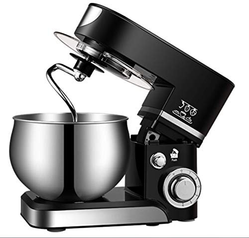 JHNEA Impastatrice Planetaria Multifunzione, 1200W - 6 velocità Impasto, Frusta a Foglia - Frusta a Filo - Gancio Impastatore, Sbattitore Elettrico Cucina, 5.5L, SC-205,Black