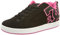 DC Shoes Femme Court Graffik Basket, Pochoir Noir et Rose, 42.5 EU