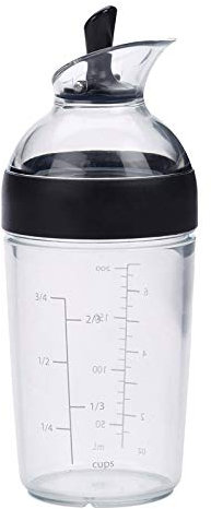 Gute Griffe Salat Dressing Shaker Container Flasche Universal Manuelle Saucen Mixer Saft Mischen Flasche Einfach Gießen Spill Beständig 8,4 unzen mit - Schwarz
