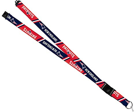 Rico Industries NFL New England Patriots Unisex Button Clip und Breakaway/Abnehmbares Premium Lanyard