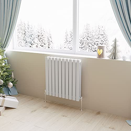 Huiyang Horizontal Radiator Oval Column Designer Central Heating Rad 600x590mm Double White