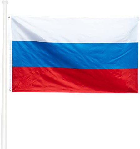 KliKil Bandiera Russa 90x150 cm - Tessuto da esterno resistente alle intemperie 150x90 cm con 2 occhielli metallici. Russia Flag giardino decorazioni