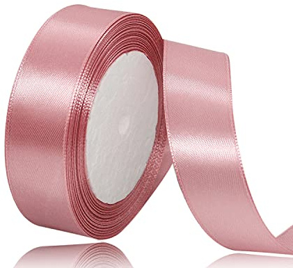 Ruban de Satin Rose Gold 20mm x 22m, Ruban Satinée pour Emballage Cadeau, Couture, Artisanat, Ballon, Bouquet de Mariée, Décoration de Mariage