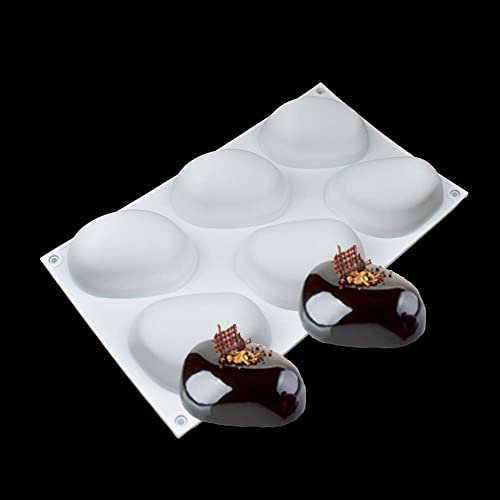 RELAND SUN Moule elliptique en galets pour gâteaux en silicone, mousse, dessert, moule antiadhésif