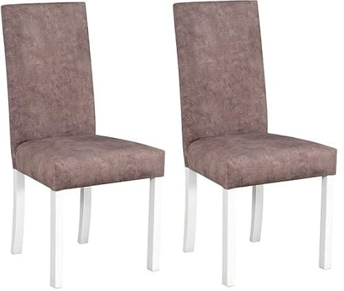 GREKPOL - Set 2 aus Esszimmerstühlen Sitz und Rückenlehne gepolsterter Stoff Velurs Stuhlen Polsterstuhl mit hoher Rückenlehne - Roma 2 (2-Er Set)