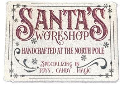 Melody Jane Dolls House Santa's Workshop Bild Poster Miniatur Wanddekoration Zubehör 1:12