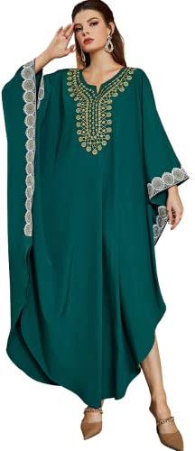 Greatfool Djellaba Femme Traditionnelle dans Le Style d'un Caftan marocain ou Une Robe Kabyle, pouvant se Porter comme Une Abaya ou Une gandoura Femme