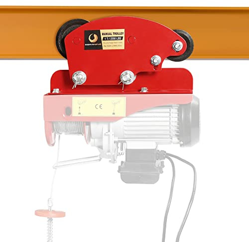 BEAMNOVA Chariot manuel pour I-Beam 1 tonne à engrenage poussé pour palan électrique PA600 PA700 PA800 PA900 PA1000 avec 6 roues très résistantes, large bride, capacité de charge de 999,7 kg