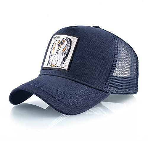 ZXRSJBL Atmungsaktive Mesh Baseballkappen für Männer, Unisex Tier Mesh Trucker Hat, Square Patch Snapback Embroidered Baseball Caps,Hip Hop