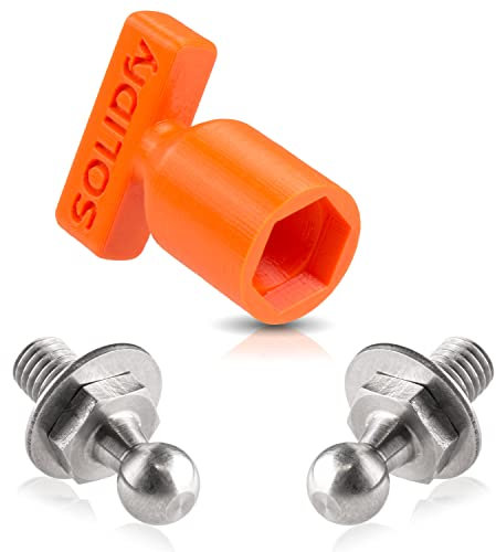 SOLIDfy® - [2x] verstärkte Edelstahl Kugelzapfen für Gasdruckfeder WHT006580 | Heckklappe 10mm Kugel M8 Gewinde