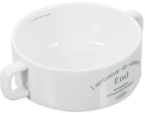 Ceramic Soup Bowls with Handles French Onion Soup Crock Porcelain Serving Bowl Cereal Bowl Soup Steaming Cup for French Onion Soup Pot Pies Stew Chill Pasta Kitchenware ( Color : As Shown1 , Size : 15