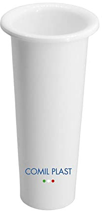 Comil Plast | Portafiori Ossario in plastica per Vaso da cimitero Colore Bianco | Diametro 4 cm, Altezza 10 cm.