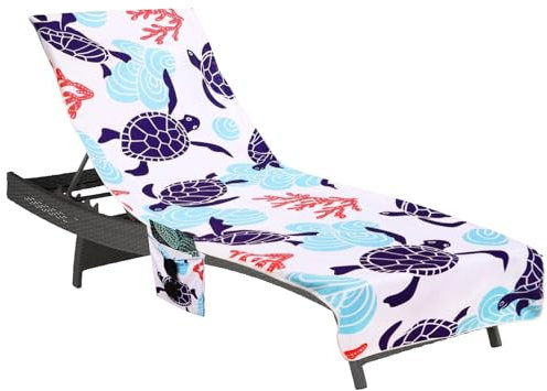 Serviette de Plage en Microfibre pour Bain de Soleil Chaise Longue de Jardin,Housse de Protection Chaises Longues,Séchage Rapide Housse Chaise Longue pour Piscines,Plages,Bronzage,Hôtels de Jardin